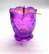 Лампада настольная фиолетовая: стакан — стекло, художественная грань, поплавок, фитиль