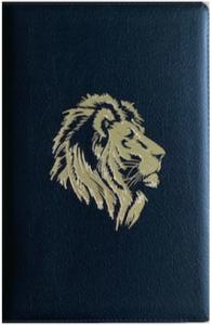 Библия каноническая 076z (кожа, черный пятнистый, золотой лев, на молн, зол. обр) B6
