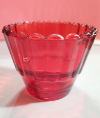 Стакан лампадный стеклянный красный «Тюльпан» с ребром для подвешивания
