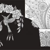 Чарующие цветы (Раскраски на черном фоне, 2023