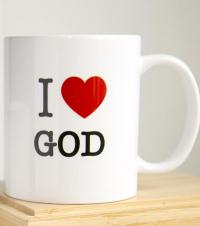 Кружка сувенирная «I love God» (сердце)