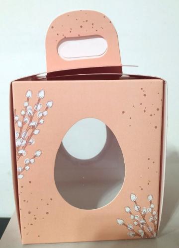 Коробка подарочная для кулича «Светлой Пасхи» розово-коралловая