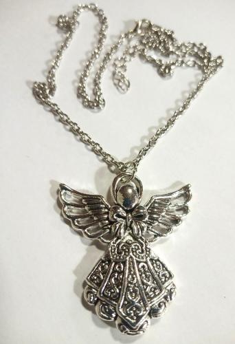 Кулон металлический «Ангел-хранитель» 39*42, под серебро, на цепочке 45 см, под скань