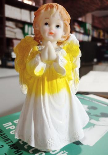Ангел керамический цветной 13,5 см в коробке (Народный Промысел)