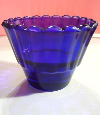 Стакан лампадный стеклянный фиолетовый «Тюльпан» с ребром для подвешивания