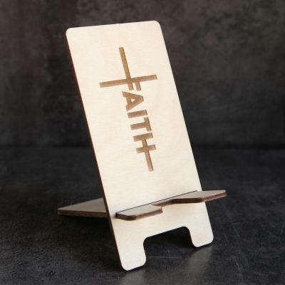 Подставка для телефона — Faith крест (вера) (фанера)