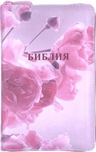 Библия каноническая 048zti (иск кожа фотопечать розы, принтованный обр, молния, указ) 24048-27