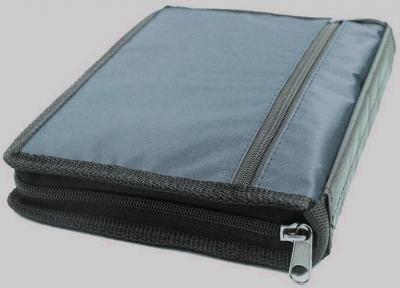 Чехол-сумка с ручкой на молнии для Библии из гидронейлона, серый металлик, 24*16 см