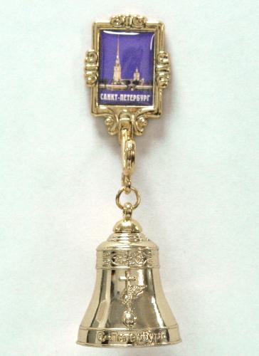 Колокольчик на холодильник золото «Петропавловская крепость» ВЕ1-10023