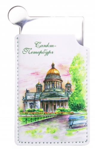 Зеркало прямоугольное. Сталь. Экокожа. Санкт-Петербург (В асортименте)