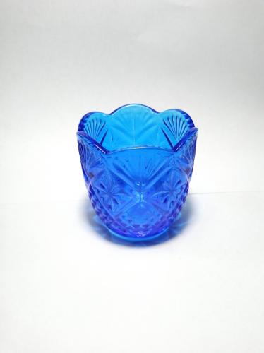 Стакан лампадный, художественная грань (без ножки). Стекло синее однотонное