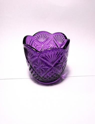 Стакан лампадный, художественная грань (без ножки). Стекло фиолетовое однотонное
