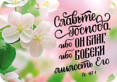 Магнит пластиковый прямоугольный&nbsp;&mdash; Славьте Господа