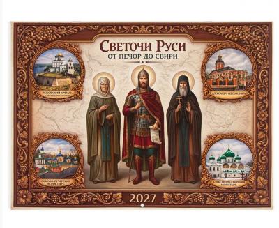 Календарь перекидной православный на 2027 год &laquo;Светочи Руси от Печор до Свири&raquo;