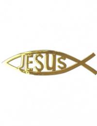Наклейка объемная «Рыбка (Jesus)» (17*6 см., наружная, на машину)