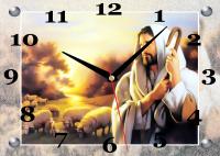 Часы «Господь пастырь мой. Овцы» (25*35 см., стекло)