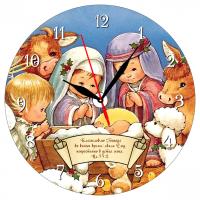 Часы настенные «Рождение Иисуса. Слава в вышних Богу» (круглый циферблат, d=28 см, стекло)
