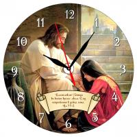 Часы настенные «Возврати мне радость спасения Твоего» (круглый циферблат, d=28 см, стекло)