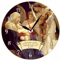 Часы настенные «Пение Ангелов. Слава в вышних Богу» (круглый циферблат, d=28 см, стекло)