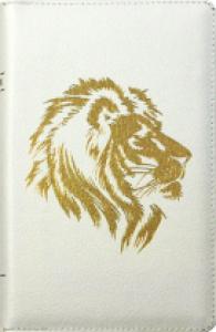 Библия каноническая 048 код 2.3 (Христианская миссия) (термовинил, белая, золотой лев, зол. обрез)