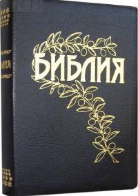 Библия Геце 063 z «оливковая ветвь» (черный металлик, кожаный переплет, на молнии, золотой обрез)