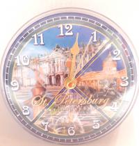 Часы акриловые на магните, д. 10 см. «Санк-Петербург. Синий фон»