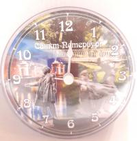Часы акриловые на магните, д. 10 см. «Санк-Петербург. Коллаж. ПушкинАмур и Психея»