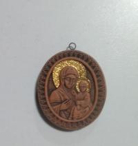 Икона Пресвятой Богородицы Иверская (глина) (33*39 мм)