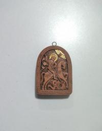 Икона Георгия Победоносца (глина) (27*39 мм)