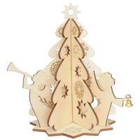 Рождественский сувенир для раскрашивания «Елка 3-составная» (сборная модель из 7 деталей)