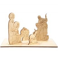 Рождественский сувенир для раскрашивания «Вертеп» (дерево, 4 фигурки)