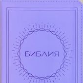 Библия каноническая 048s D14 (солнце, св.-фиолет. кожаный гибкий переплет, серебряный обрез)