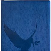 Библия каноническая 076z (иск.кожа, цвет синий ребристый, голубь, на молн, сереб. обр) F3