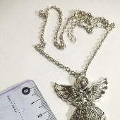 Кулон металлический «Ангел-хранитель» 39*42, под серебро, на цепочке 45 см, под скань