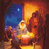Библия о Рождестве (Фиолетовая, карм. формат, 8*10 см)