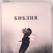 Библия каноническая 055zg (иск.кожа, фотопечать орёл, на молн, зол. обр) K1