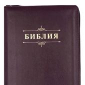 Библия каноническая 053ztig (иск. кожа коричнев. с отт. бордо., на молн., зол. обр., кр. ук) F2
