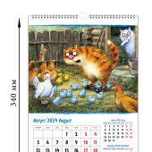 Календарь на спирали на 2024 год «Кошарики в деревне» (КР21-24021)