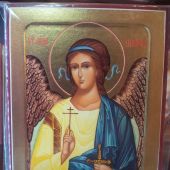 Икона Ангела Хранителя с мечом и восьмиконечным крестом. На дереве 125Х160 (Синопсисъ)