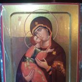 Икона Пресвятой Богородицы Владимирская. На дереве 125Х160 (Синопсисъ)