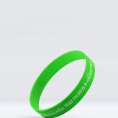 Браслет силиконовый с логотипом «Да благословит тебя Господь и сохранит тебя» (зеленый неон)