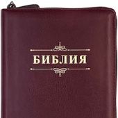 Библия каноническая 055 zti (икожа на молнии, темно-бордовый цвет, золот.обрез, индексы) D3
