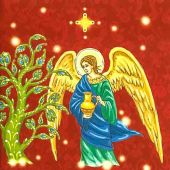 Молитвослов для малышей (Красный, ангел, поливающий дерево)