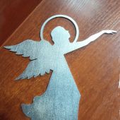 Декор на дверь «Ангел Хранитель» 190*205 мм, серебро