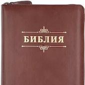 Библия каноническая 048zti (коричн. кожаный перепл, золотой обр, молния, указ) 24048-15