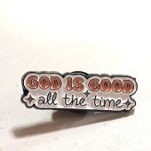 Значок металлический под золото «God is good all the time»