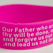 Браслет силиконовый «Our Father who art in heaven» (розовый)