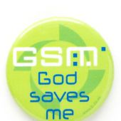 Магнит круглый «GSM God save me!»
