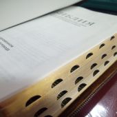 Библия 056 MZTiG в современном переводе М.П. Кулакова (гибкий, на молнии, рециклир. кожа бордо)