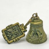 Колокольчик на холодильник латунь (золото) «Аврора и Мост», ВЕ 1-20013